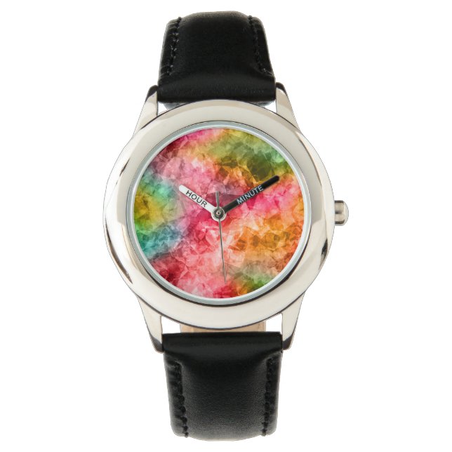 Reloj De Pulsera Textura tropical en bruto (Anverso)
