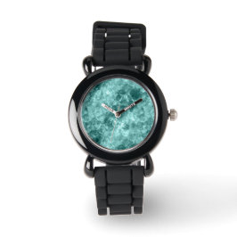 Reloj De Pulsera Textura verde azulada en bruto