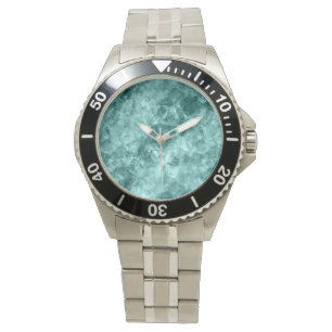 Reloj De Pulsera Textura verde azulada en bruto