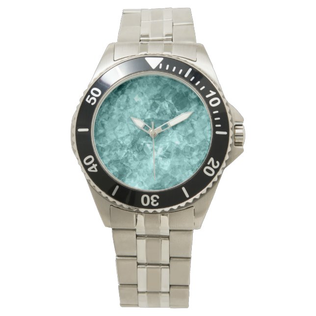 Reloj De Pulsera Textura verde azulada en bruto (Anverso)