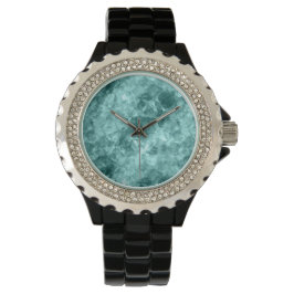 Reloj De Pulsera Textura verde azulada en bruto