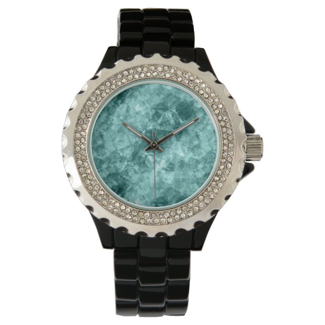 Reloj De Pulsera Textura verde azulada en bruto (Anverso)