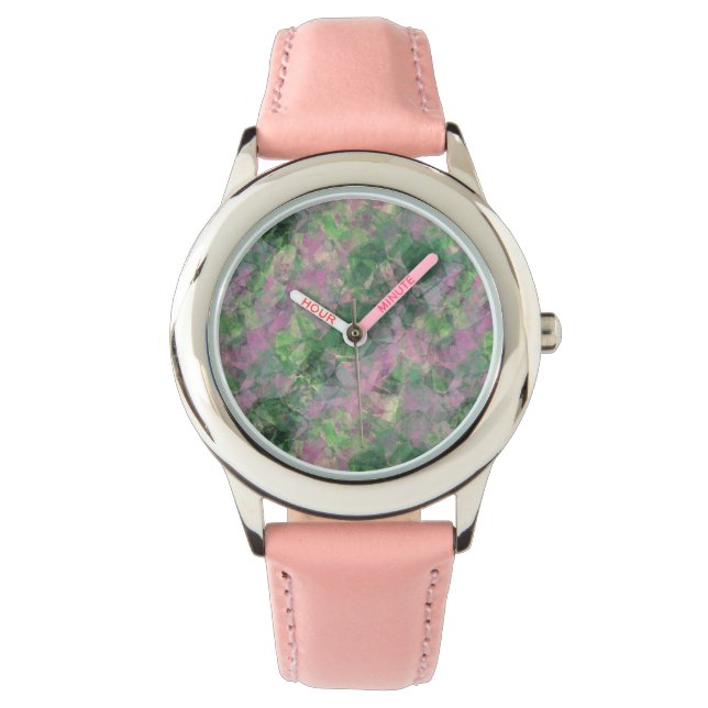 Reloj De Pulsera Textura verde de primavera arrugada (Anverso)