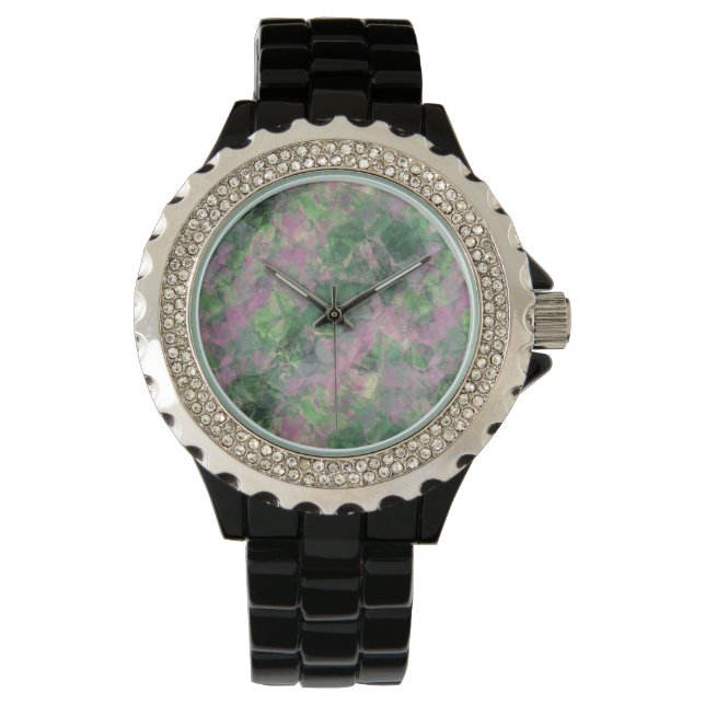 Reloj De Pulsera Textura verde de primavera arrugada (Anverso)