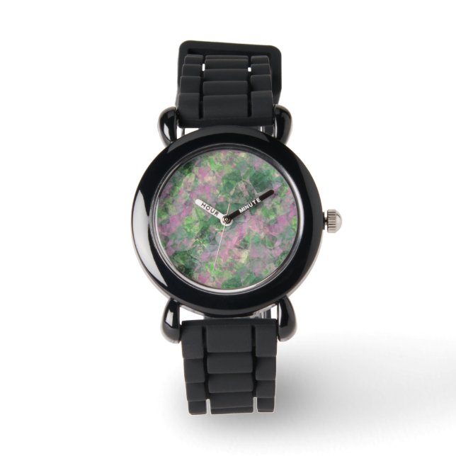 Reloj De Pulsera Textura verde de primavera arrugada (Anverso)