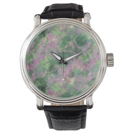 Reloj De Pulsera Textura verde de primavera arrugada