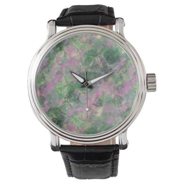 Reloj De Pulsera Textura verde de primavera arrugada (Anverso)