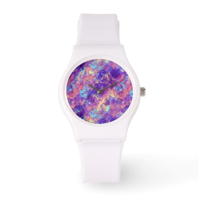 Reloj De Pulsera Textura Violeta Cruzada (Anverso)