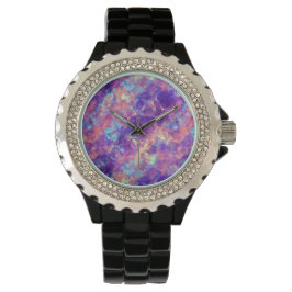 Reloj De Pulsera Textura Violeta Cruzada