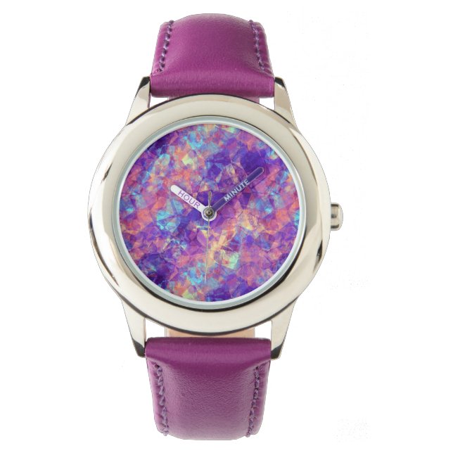 Reloj De Pulsera Textura Violeta Cruzada (Anverso)