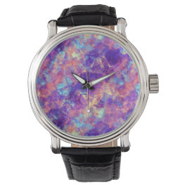 Reloj De Pulsera Textura Violeta Cruzada