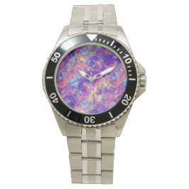 Reloj De Pulsera Textura Violeta Cruzada