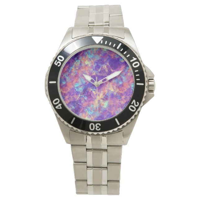 Reloj De Pulsera Textura Violeta Cruzada (Anverso)