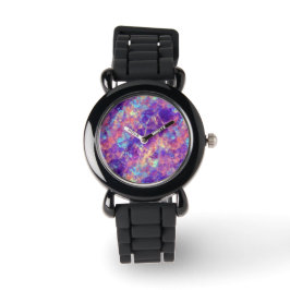 Reloj De Pulsera Textura Violeta Cruzada