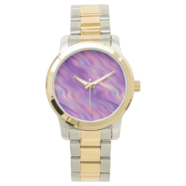 Reloj De Pulsera Textura violeta púrpura ondulada (Anverso)