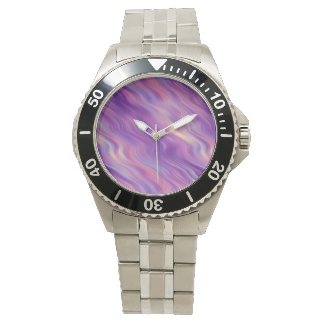 Reloj De Pulsera Textura violeta púrpura ondulada (Anverso)