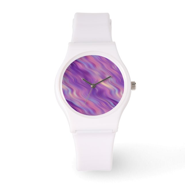 Reloj De Pulsera Textura violeta púrpura ondulada (Anverso)
