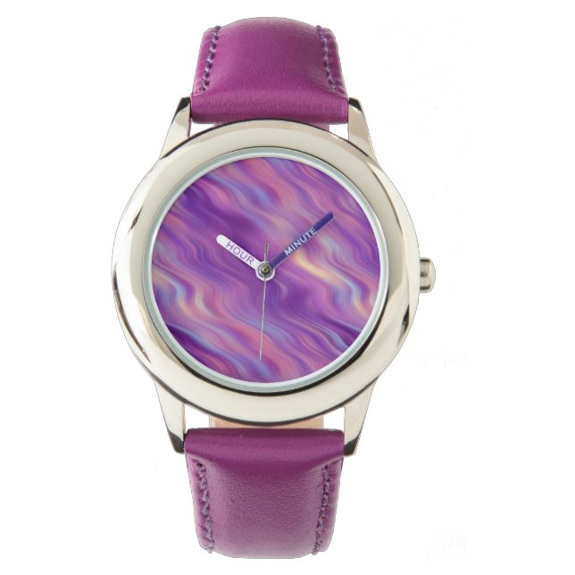 Reloj De Pulsera Textura violeta púrpura ondulada (Anverso)