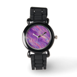 Reloj De Pulsera Textura violeta púrpura ondulada