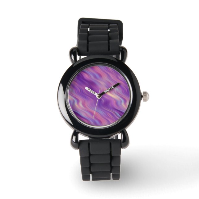 Reloj De Pulsera Textura violeta púrpura ondulada (Anverso)
