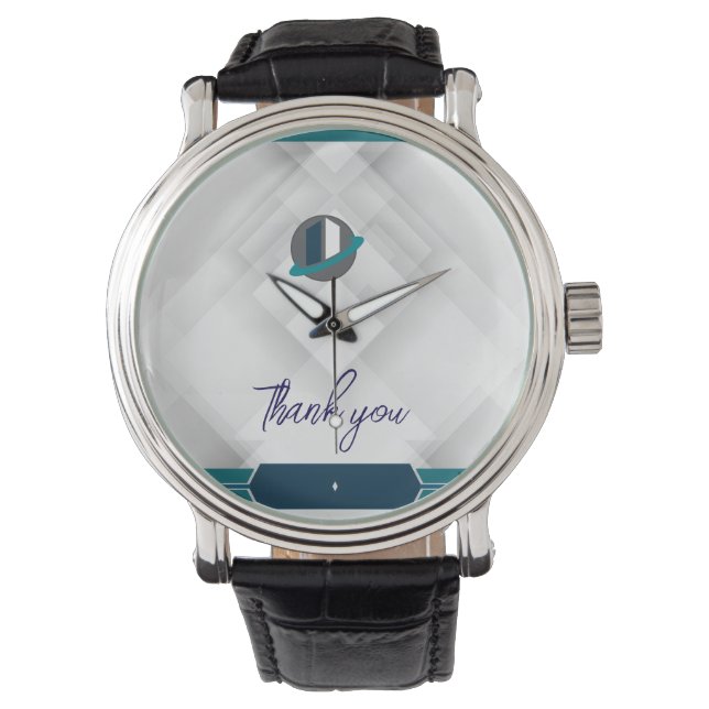 Reloj De Pulsera Thank you & Logo white (Anverso)
