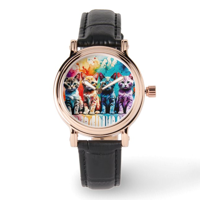 Reloj De Pulsera The Colorful Quartet: Paws and Paint! (Anverso)