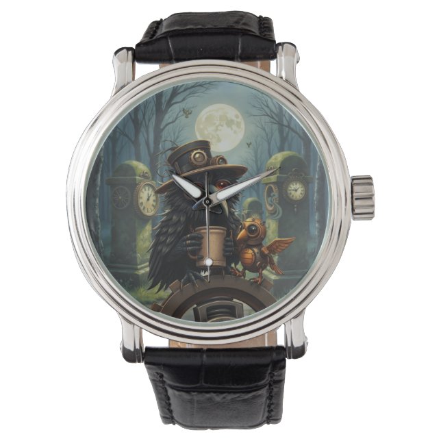 Reloj De Pulsera The raven powered by Coffee (Anverso)