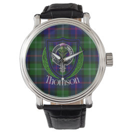 Reloj De Pulsera Thomson Scottish Clan Tartan & Crest