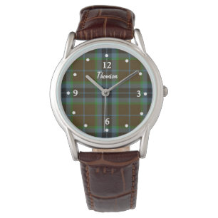Reloj De Pulsera Thomson Tartán Plaid Fachado Personalizado Watch