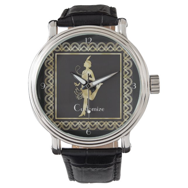 Reloj De Pulsera Thunder_Cove, Chica de Flapper de 1920 (Anverso)
