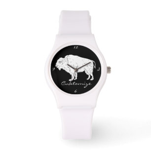 Reloj De Pulsera Thunder_Cove de búfalo blanco