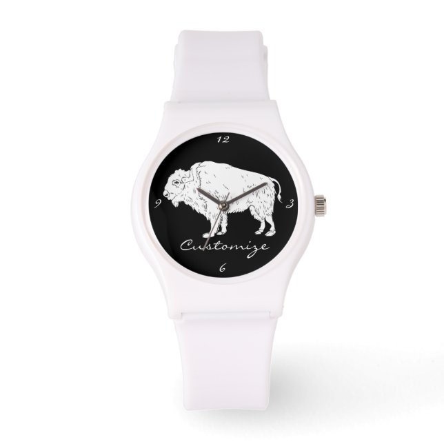 Reloj De Pulsera Thunder_Cove de búfalo blanco (Anverso)