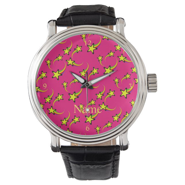 Reloj De Pulsera Thunder_Cove: Estrellas de tiro con arco iris (Anverso)