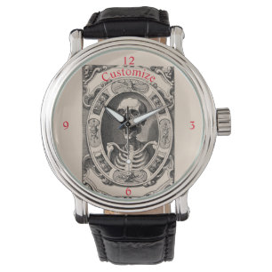 Reloj De Pulsera Thunder_Cove, flamante cráneo humano