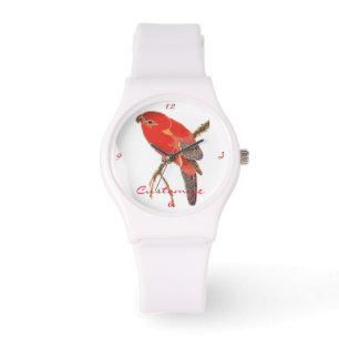 Reloj De Pulsera Thunder_Cove, loro rojo tropical