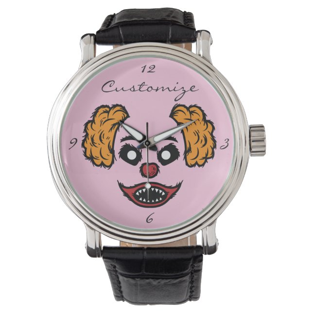 Reloj De Pulsera Thunder_Cove, payaso gracioso y asustado (Anverso)