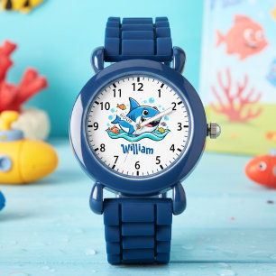 Reloj De Pulsera Tiburón azul de dibujos animados lindo