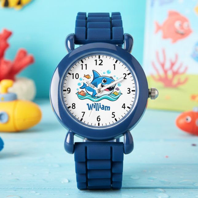 Reloj De Pulsera Tiburón azul de dibujos animados lindo (Subido por el creador)