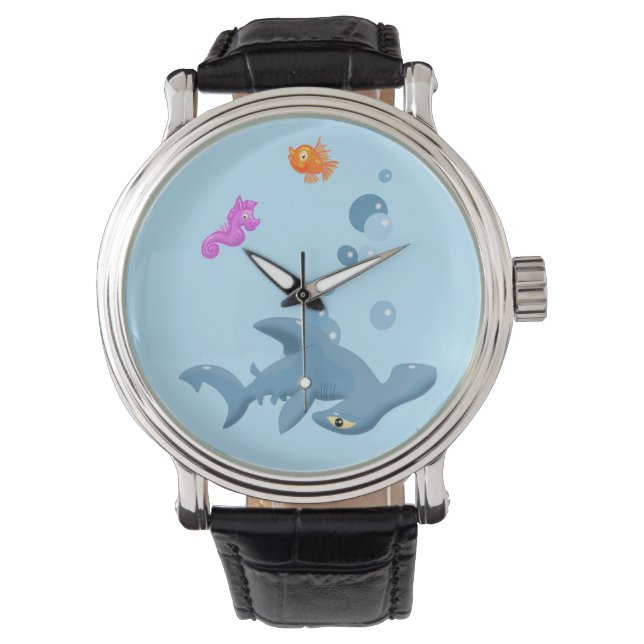 Reloj De Pulsera Tiburón personalizado, peces y caballitos de mar (Anverso)