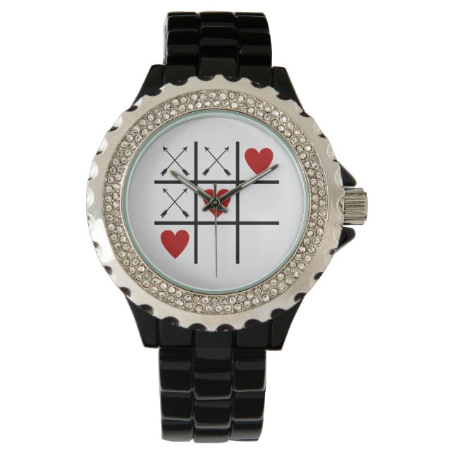 Reloj De Pulsera Tic Tac Toe Heart (Anverso)