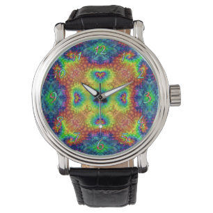 Reloj De Pulsera Tie Dye Sky Vintage Fractal Kaleidoscope
