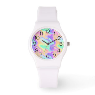 Reloj De Pulsera Tie Dye Swirl Marble Retro Groovy