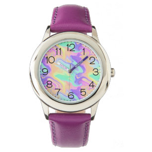 Reloj De Pulsera Tie Dye Swirl Marble Retro Groovy