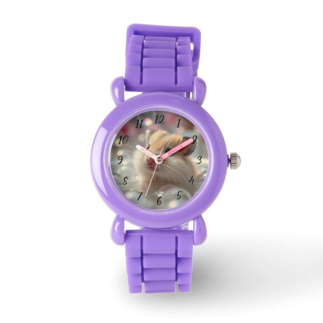 Reloj De Pulsera Tiempo de baño de burbujas de Hamster (Anverso)