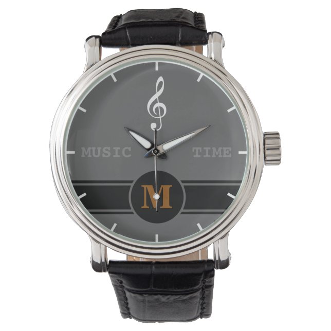 Reloj De Pulsera tiempo de música gclef personalizado (Anverso)