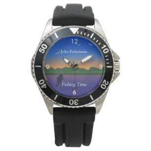 Reloj De Pulsera "Tiempo de pesca" Escenario de pesca relajante