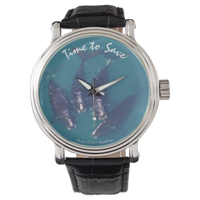 Reloj De Pulsera Tiempo de salvar ballenas por RoseWrites (Anverso)
