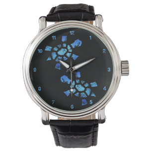 Reloj De Pulsera Tiempo de tortuga de agua azul