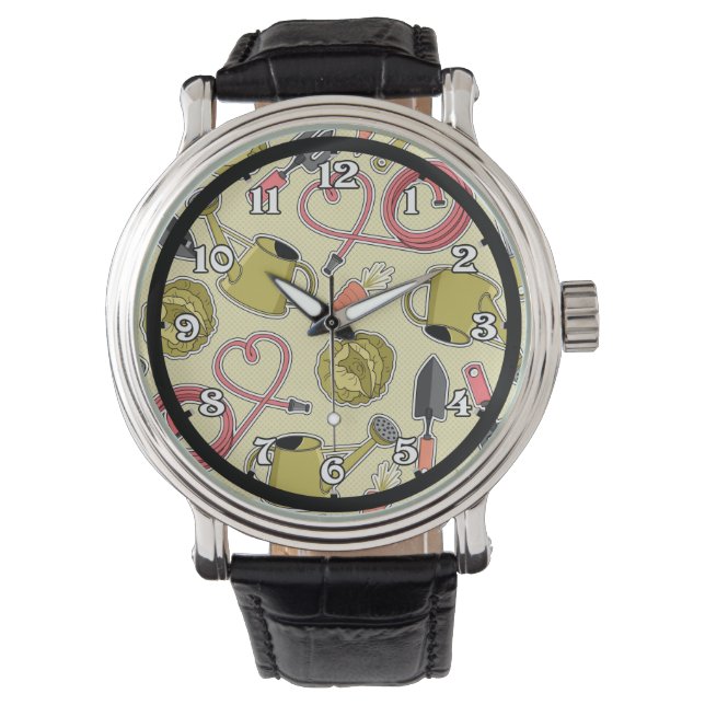Reloj De Pulsera Tiempo de vigilancia de jardinería (Anverso)