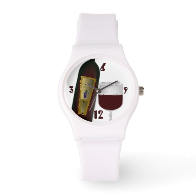 Reloj De Pulsera Tiempo de vino rojo (Anverso)